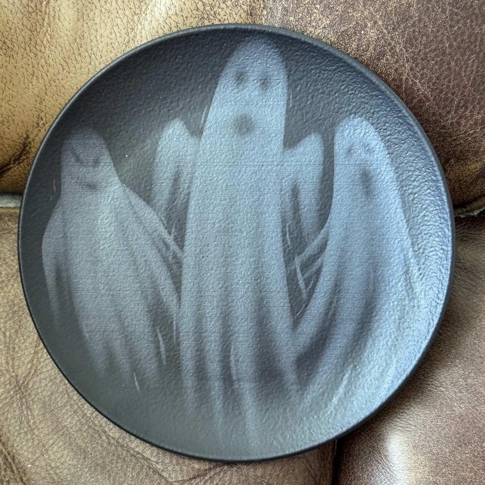 Spooky Ghost Trio Stoneware Halloween Salad Plate